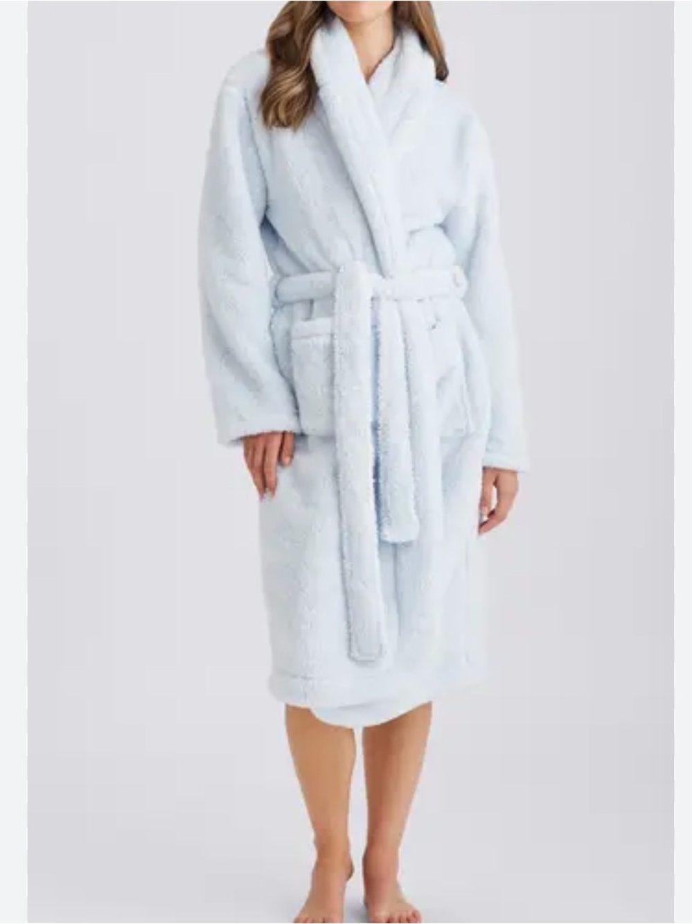 Plush Light Blue Bathrobe